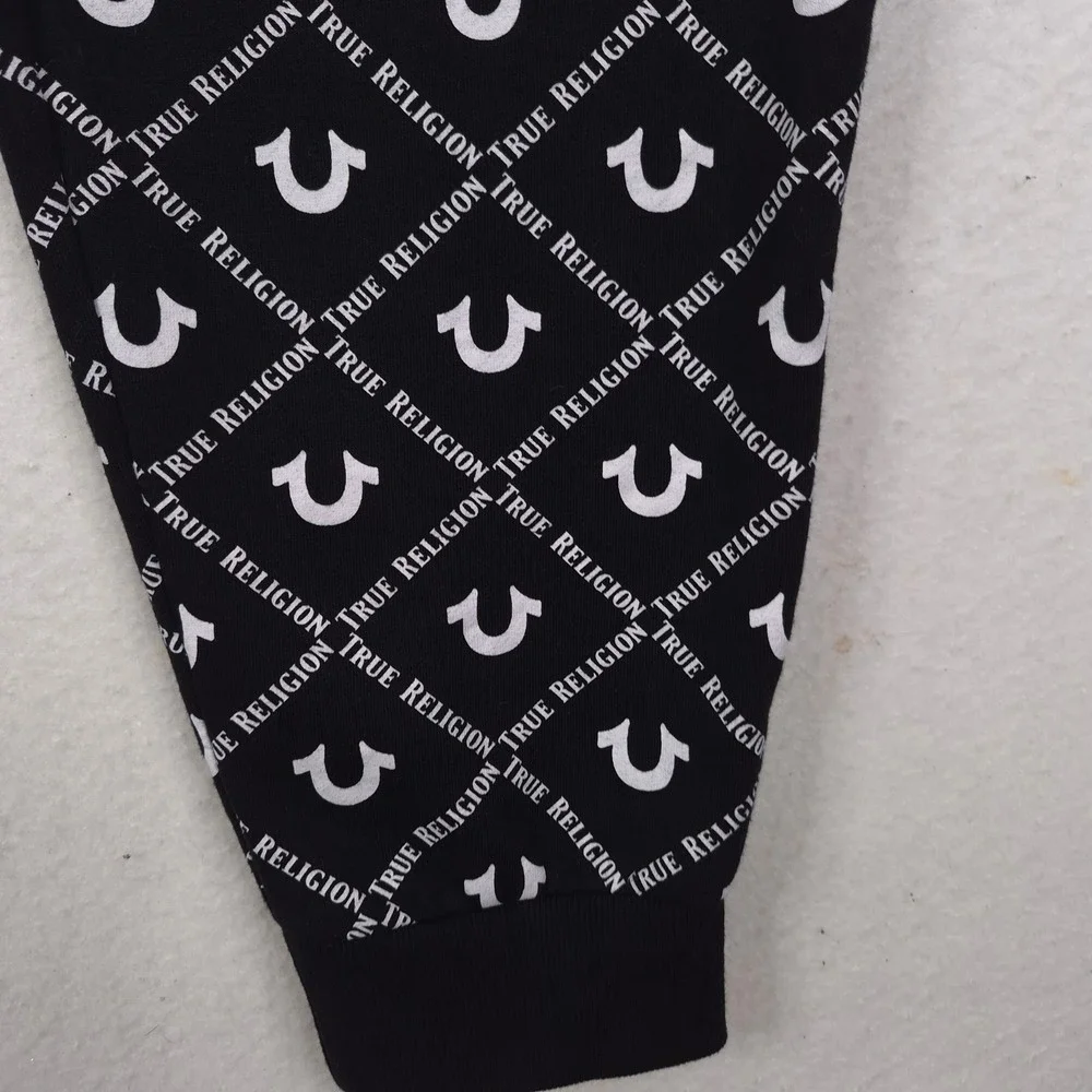True Religion Allover Horseshoe Logo Sweatpants Joggers 2XL Casual Streetwear